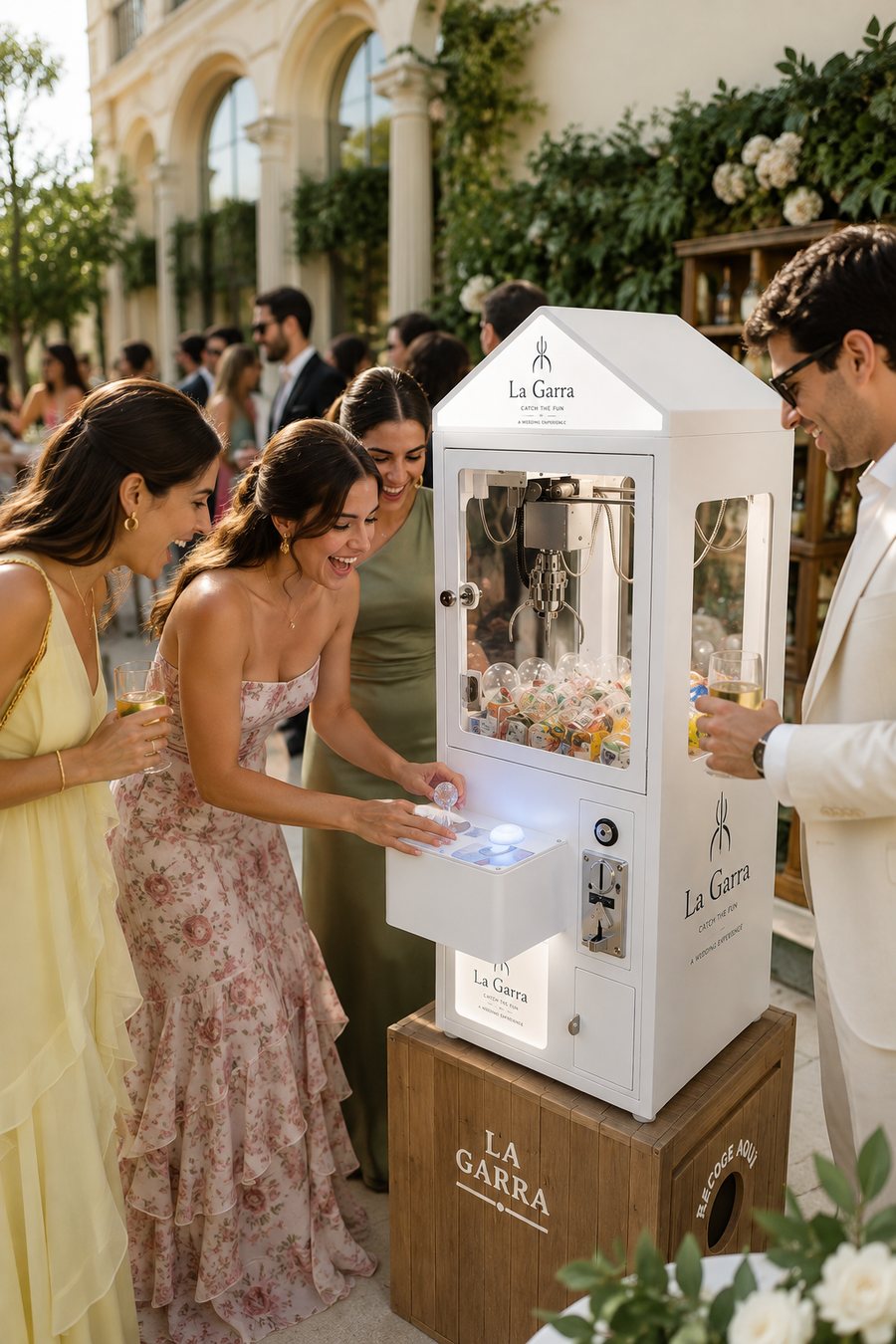 Invitadas jugando con La Garra en una boda